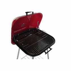 Barbecue à Charbon avec Couvercle et Roulettes DKD Home Decor Rouge 60 x 57 x 80 cm Acier (60 x 57 x 80 cm)