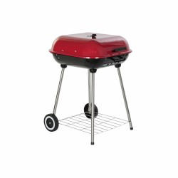 Barbecue à Charbon avec Couvercle et Roulettes DKD Home Decor Rouge Acier (60 x 57 x 80 cm)