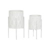 Set de pots de fleurs DKD Home Decor Métal Blanc Shabby Chic (31 x 31 x 58 cm)