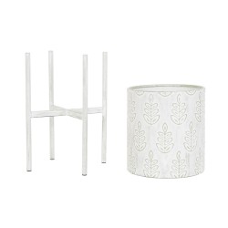 Set de pots de fleurs DKD Home Decor Métal Blanc Shabby Chic (31 x 31 x 58 cm)