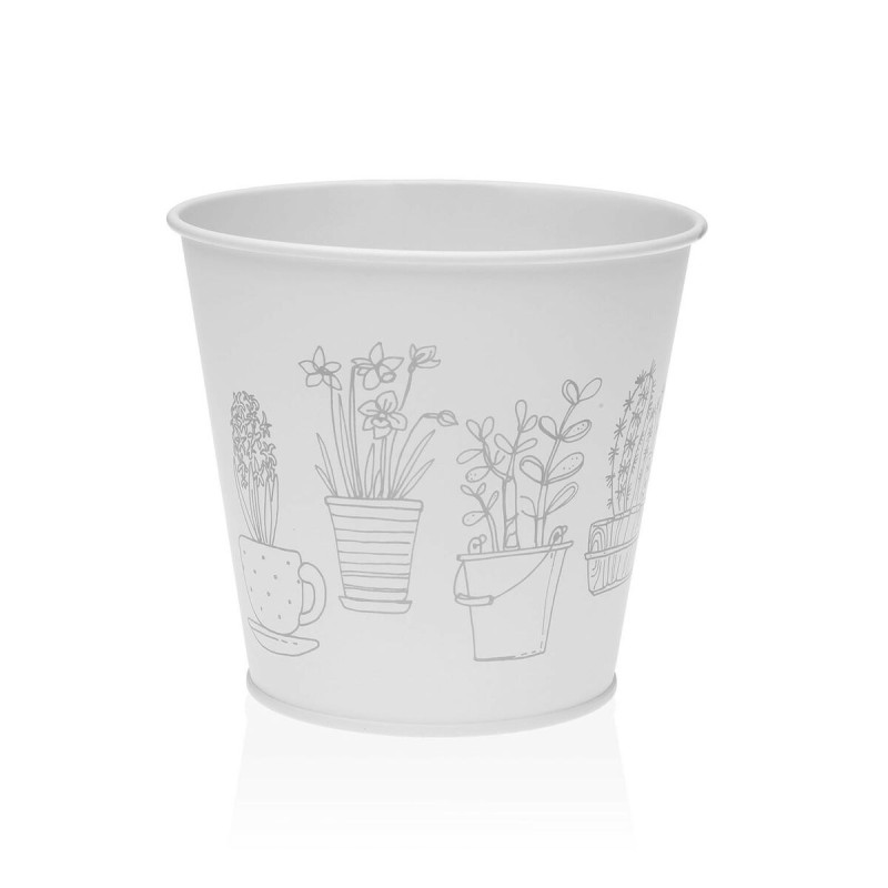 Pot Versa Zink Blanc Métal (12,6 cm)