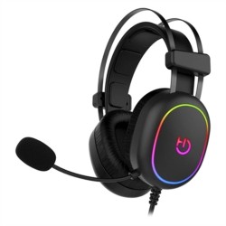 Casque avec Microphone Gaming Hiditec Erys ARGB Noir Multicouleur