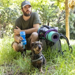 Bouteille avec Distributeur d'Eau et d'Aliments pour Animaux2 en 1 Pettap InnovaGoods