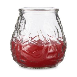 Bougie Géranium Rouge Transparent verre Paraffine 6 Unités (9 x 9,5 x 9 cm)