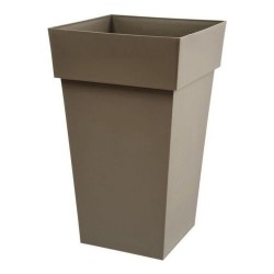 Pot EDA Tuscan Taupe Carré polypropylène (39 x 39 x 65 cm)