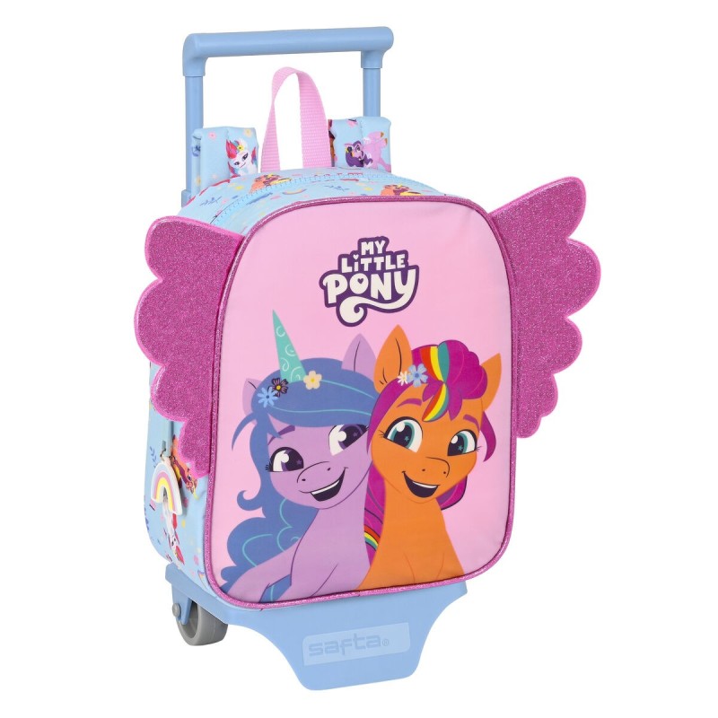 Cartable à roulettes My Little Pony Wild & free Bleu Rose 22 x 27 x 10 cm