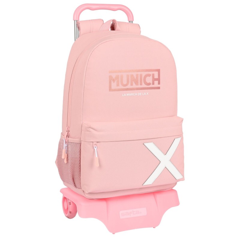 Cartable à roulettes Munich Makeup Rose (30 x 46 x 14 cm)