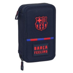 Trousse Scolaire avec Accessoires F.C. Barcelona Blue marine (12.5 x 19.5 x 4 cm) (28 pcs)