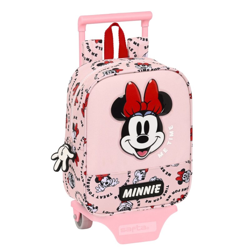 Cartable à roulettes Minnie Mouse Me time Rose (22 x 27 x 10 cm)