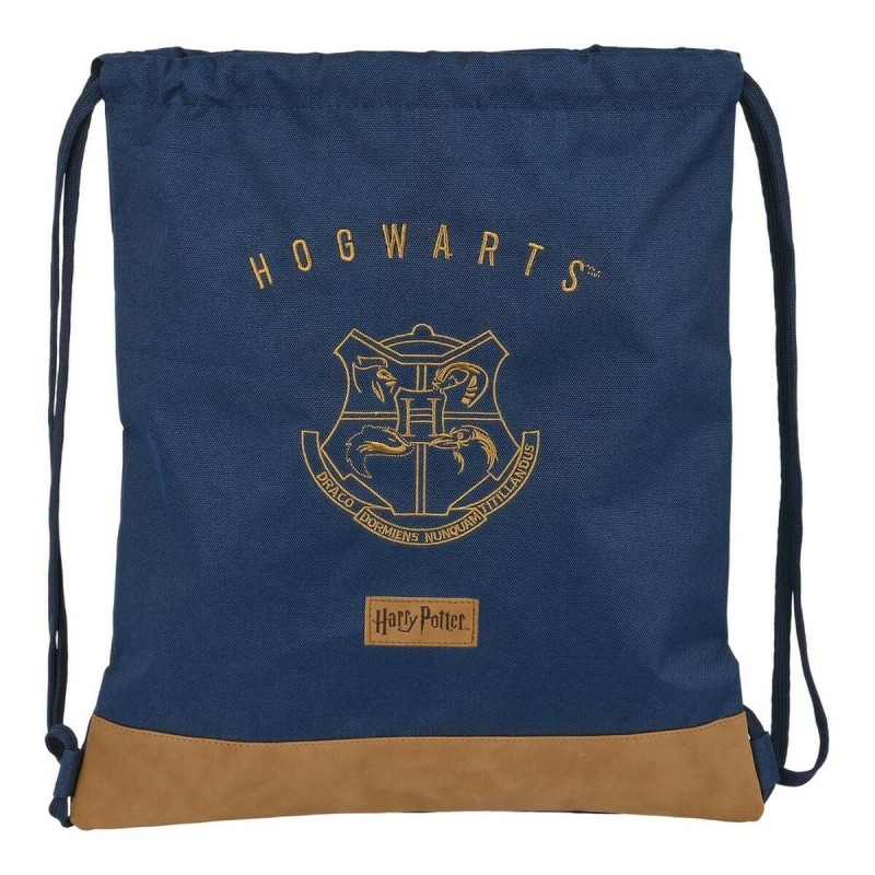 Sac à dos serré par des ficelles Harry Potter Magical Marron Blue marine (35 x 40 x 1 cm)