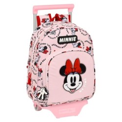 Cartable à roulettes Minnie Mouse Me time Rose (28 x 34 x 10 cm)