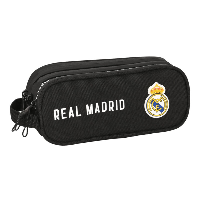 Trousse Fourre-Tout Triple Real Madrid C.F. Corporativa 21 x 8.5 x 7 cm Noir