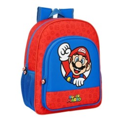 Cartable Super Mario Rouge Bleu (32 x 38 x 12 cm)