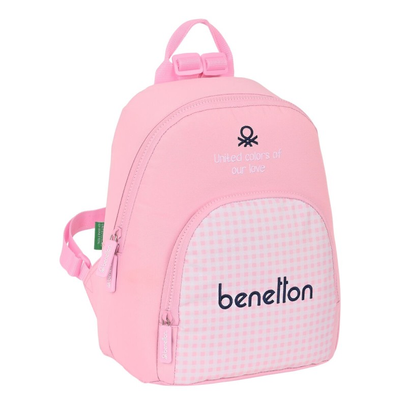 Sac à dos enfant Benetton Vichy Mini Rose (25 x 30 x 13 cm)