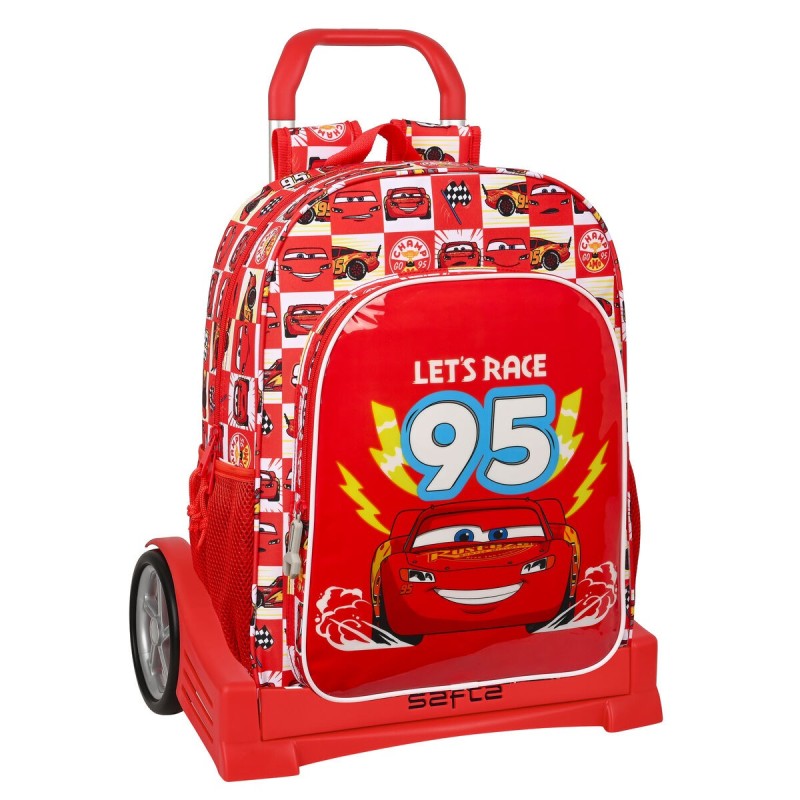 Cartable à roulettes Cars Let\'s race Rouge Blanc (33 x 42 x 14 cm)