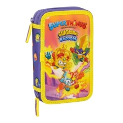 Plumier double SuperThings Guardians of Kazoom Violet Jaune (28 pcs)