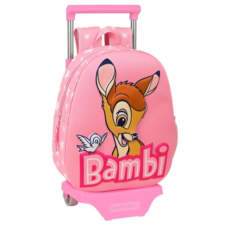 Cartable 3D avec roulettes Disney Bambi Rose (28 x 10 x 67 cm)