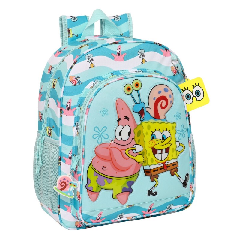 Cartable Spongebob Stay positive Bleu Blanc (32 x 38 x 12 cm)