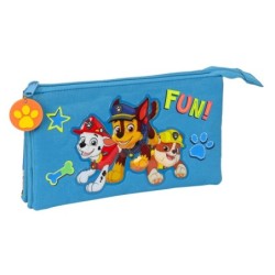 Trousse Fourre-Tout Triple The Paw Patrol Friendship Bleu (22 x 12 x 3 cm)