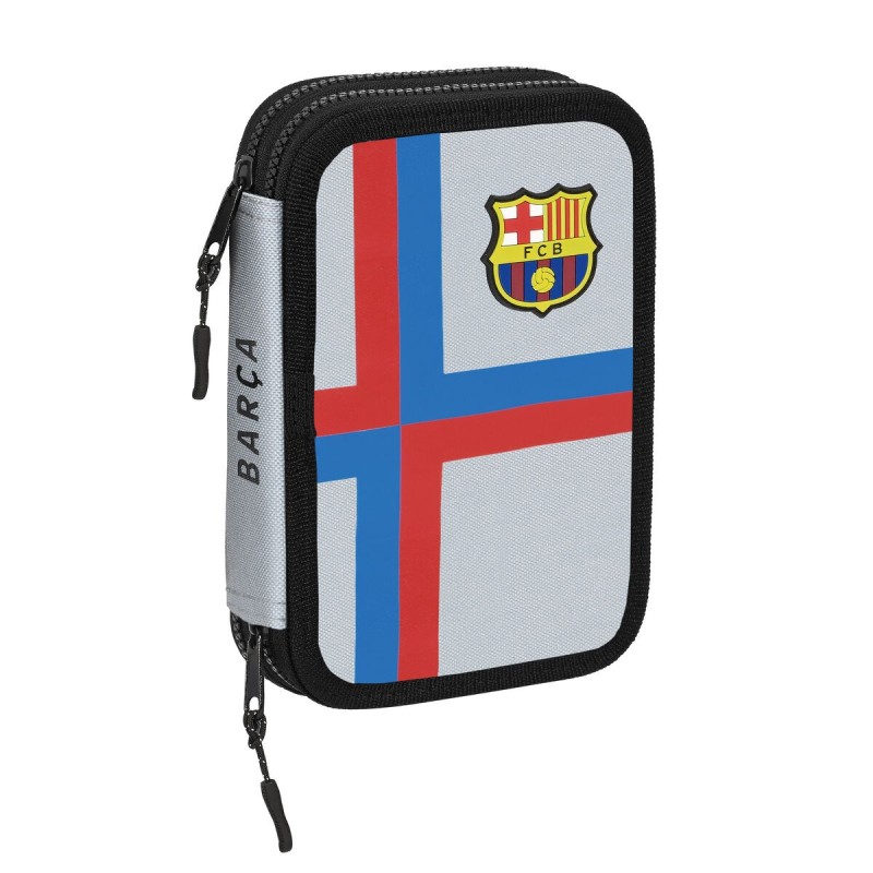 Plumier double F.C. Barcelona Gris (13.5 x 20.5 x 4.5 cm) (34 Pièces)