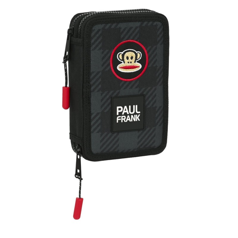 Trousse Scolaire avec Accessoires Paul Frank Campers Noir (12.5 x 19.5 x 4 cm) (28 pcs)