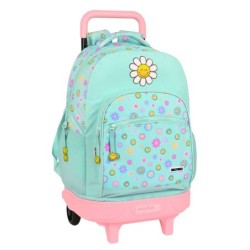 Cartable à roulettes Smiley Summer fun Turquoise (33 x 45 x 22 cm)