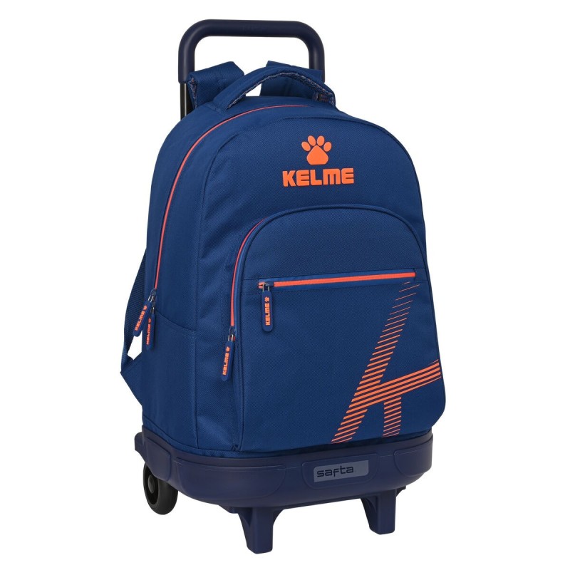 Cartable à roulettes Kelme Navy blue Orange Blue marine (33 x 45 x 22 cm)