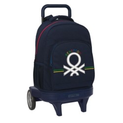 Cartable à roulettes Benetton Sixties Blue marine (33 x 45 x 22 cm)