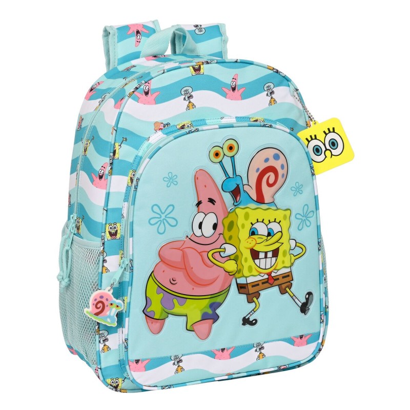 Cartable Spongebob Stay positive Bleu Blanc (33 x 42 x 14 cm)