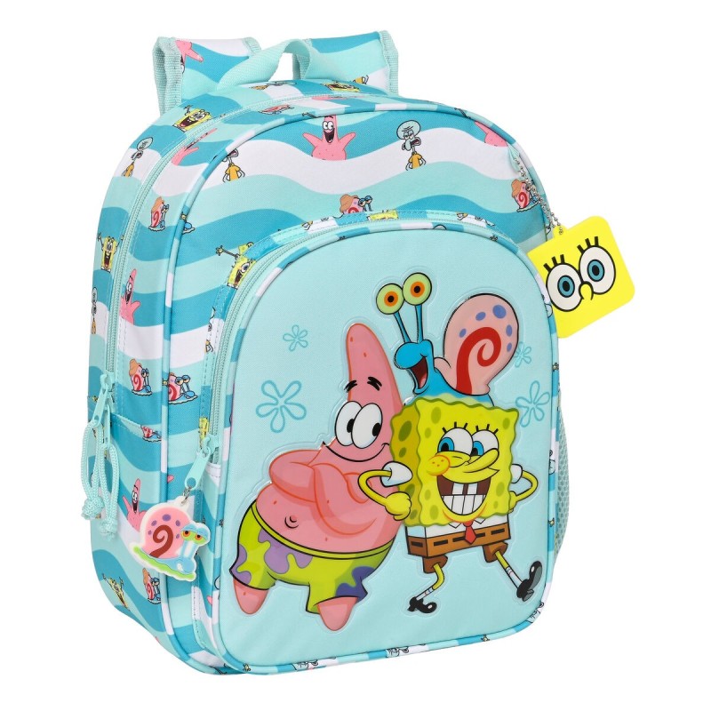 Cartable 3D Spongebob Stay positive Bleu Blanc (26 x 34 x 11 cm)