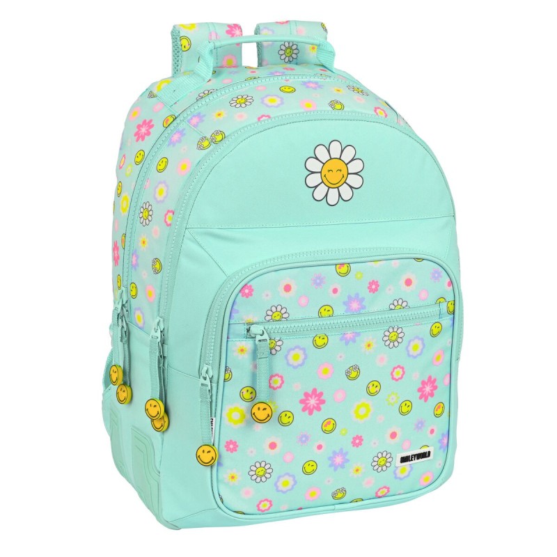 Cartable Smiley Summer fun Turquoise (32 x 42 x 15 cm)