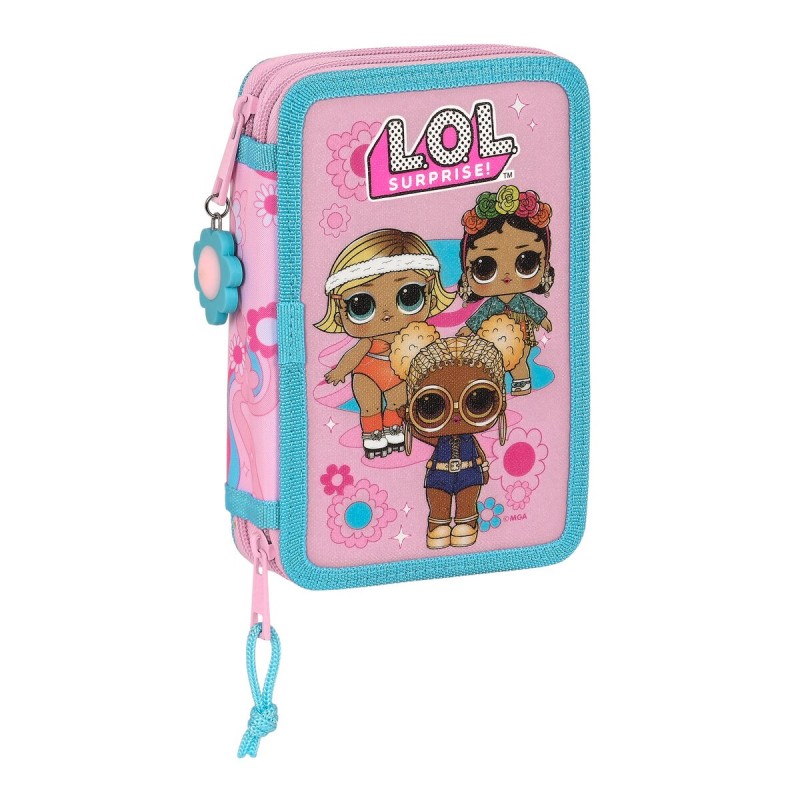 Trousse Scolaire avec Accessoires LOL Surprise! Glow girl Rose (12.5 x 19.5 x 4 cm) (28 pcs)