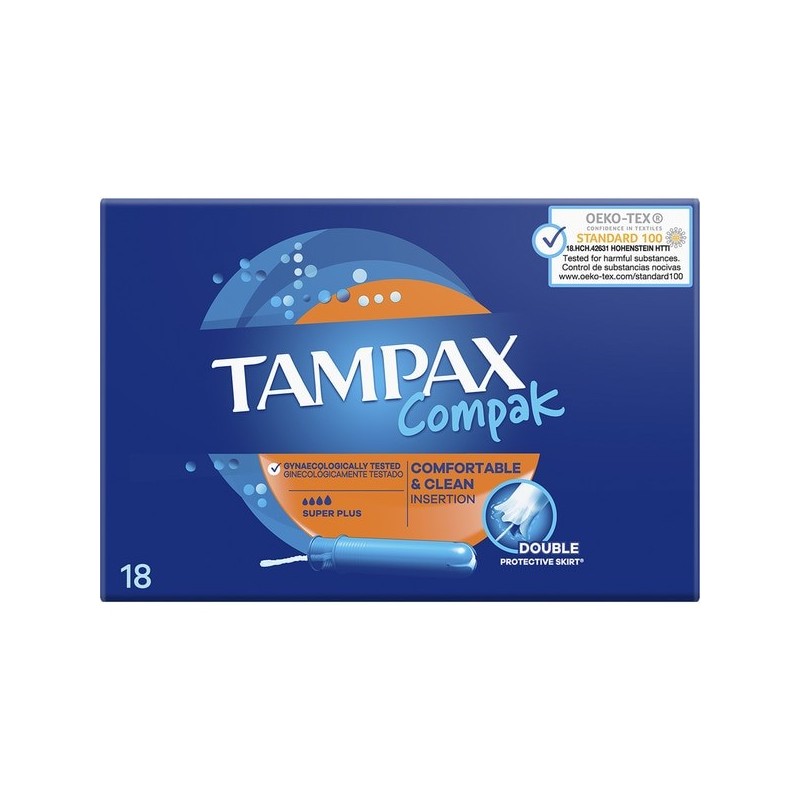 Tampon Super Plus Tampax Compak 18 Unités