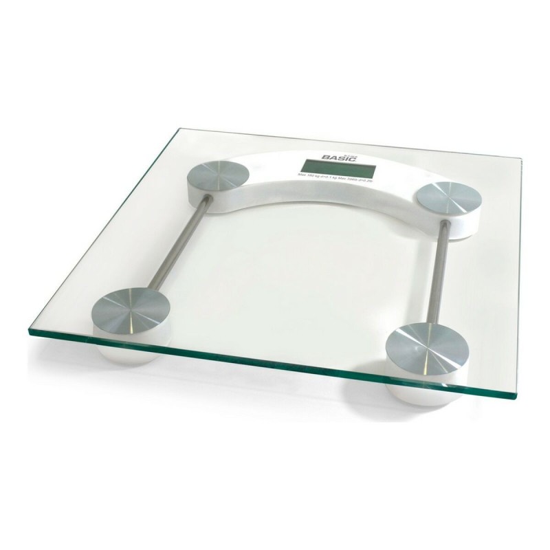 Balance Numérique de Salle de Bain Basic Home Transparent (30 x 30 x 3,5 cm)