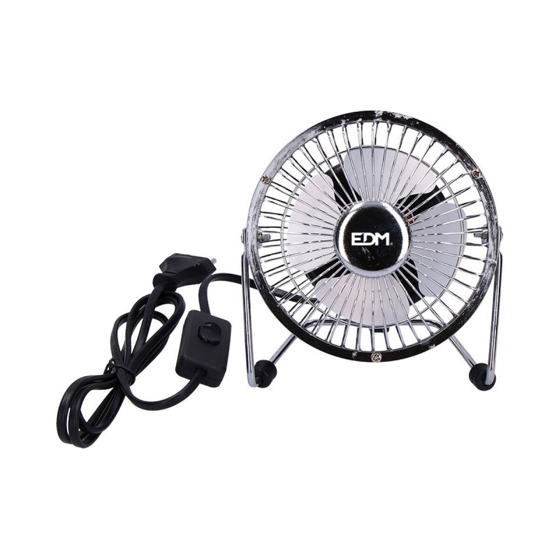 Ventilateur de Bureau EDM industriel Mini Argenté Ø 10 x 15 cm