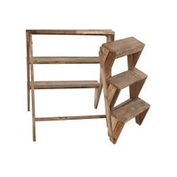 Étagère DKD Home Decor Naturel Brun foncé Aluminium Sapin Bois Recyclé Plante Cottage 50 x 55 x 63 cm