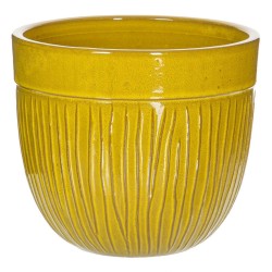 Set de pots de fleurs 38 x 38 x 35 cm Céramique Jaune (3 Pièces)