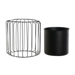 Cache-pot DKD Home Decor 26 x 26 x 26 cm Noir Métal