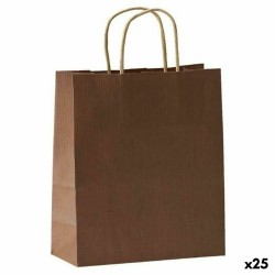 Sacs Fama Brun foncé Avec des poignées 31 x 11 x 42 cm (25 Unités)