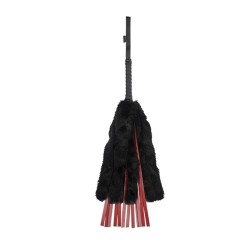 Fouets Sportsheets Faux Fur Noir/Rouge